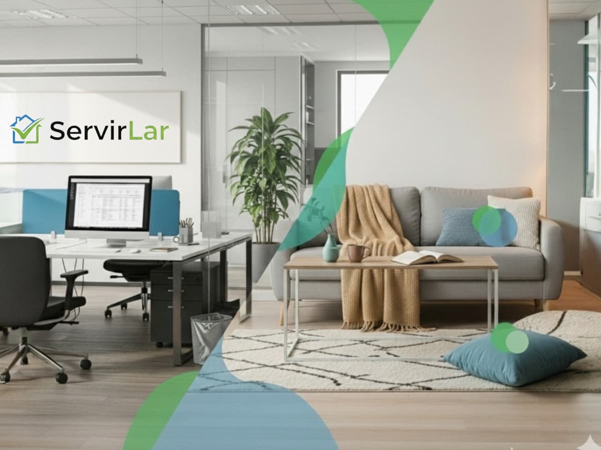 Profissional de limpeza limpando uma janela com um rodo